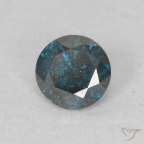 Diamante Azul natural de 0.07 ct, Redondo, VS-SI