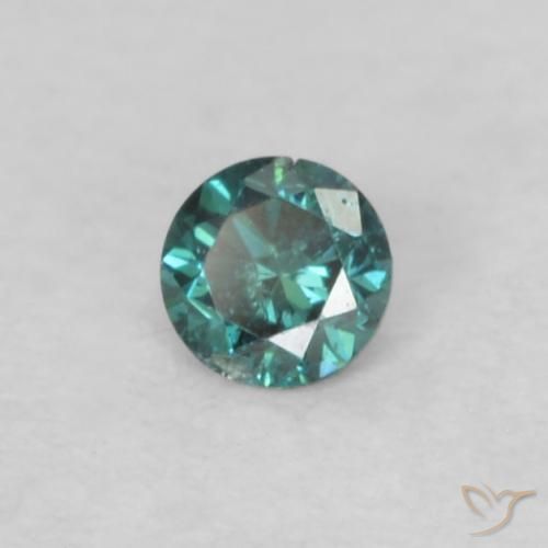 Diamante Verde natural de 0.04 ct, Redondo, VS-SI