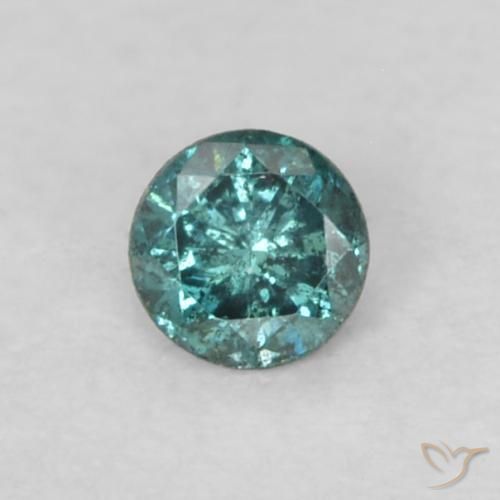 Diamante Azul natural de 0.05 ct, Corte Redondo, VS-SI