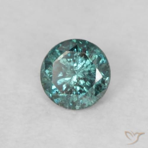 Diamante Azul natural de 0.05 ct, Corte Redondo, VS-SI