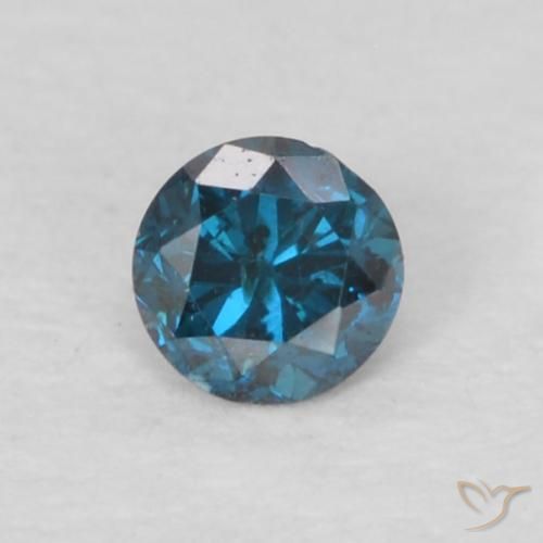 0.07ct Natural Azul Diamante, Redondo, VS-SI