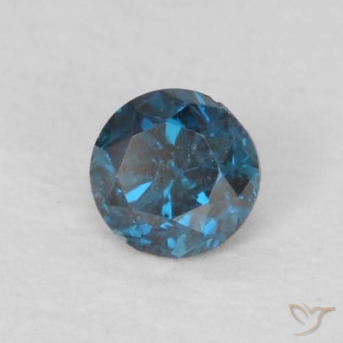 Diamante Azul natural de 0.07 ct, Redondo, VS-SI