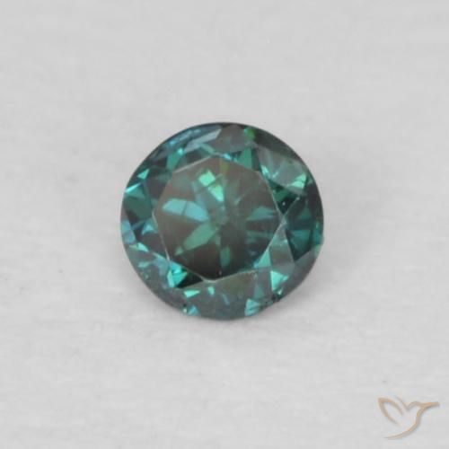 Diamante Verde natural de 0.04 ct, Redondo, VS-SI