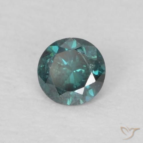 Diamante Verde natural de 0.06 ct, Redondo, VS-SI