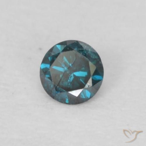 Diamante Azul natural de 0.04 ct, Redondo, VS-SI