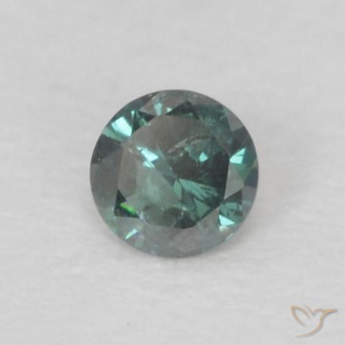Diamante Verde natural de 0.04 ct, Redondo, VS-SI