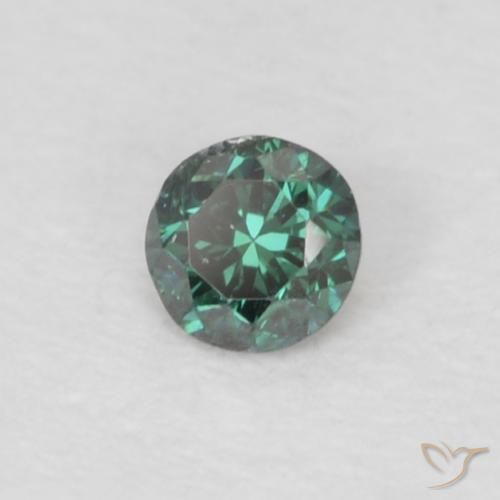 Diamante Verde natural de 0.05 ct, Redondo, VS-SI