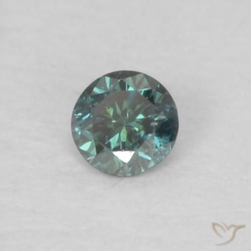 Diamante Verde natural de 0.03 ct, Redondo, VS-SI