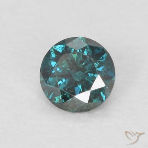 Diamante Azul natural de 0.06 ct, Redondo, VS