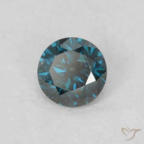 Diamante Azul natural de 0.06 ct, Redondo, VS