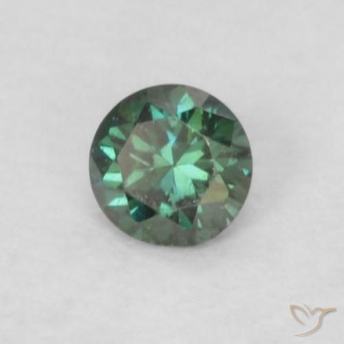 Diamante Verde natural de 0.05 ct, Redondo, VS