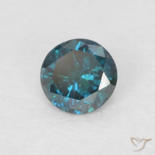Diamante Azul natural de 0.06 ct, Redondo, VS