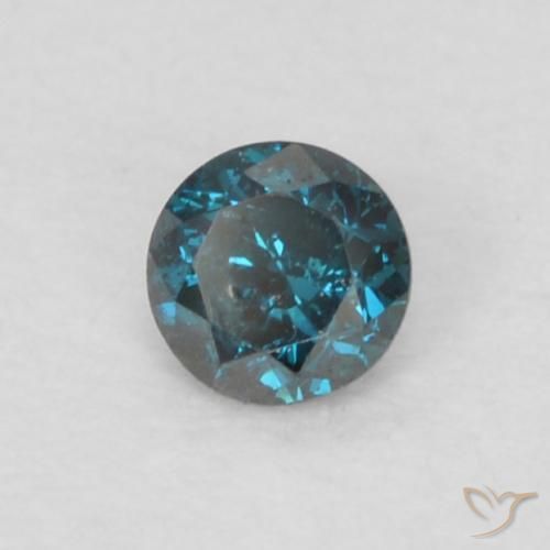 Diamante Azul natural de 0.06 ct, Redondo, VS