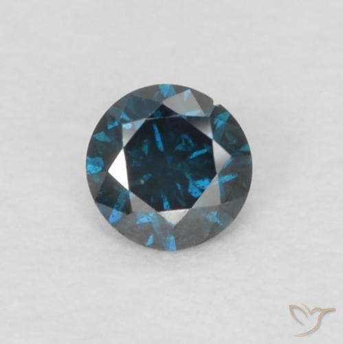 0.05ct Natural Azul Diamante, Redondo, VS