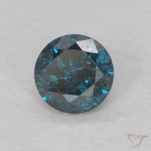 Diamante Azul natural de 0.08 ct, Redondo, VS-SI