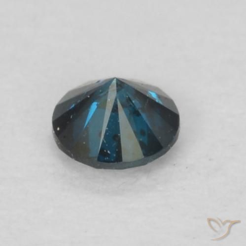 Diamante Azul natural de 0.08 ct, Redondo, VS-SI