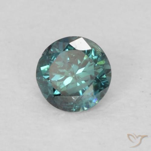 Diamante Verde natural de 0.06 ct, Redondo, VS-SI