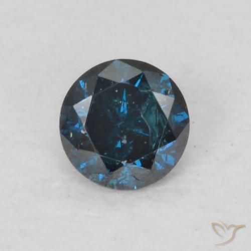 0.07ct Natural Azul Diamante, Redondo, VS-SI