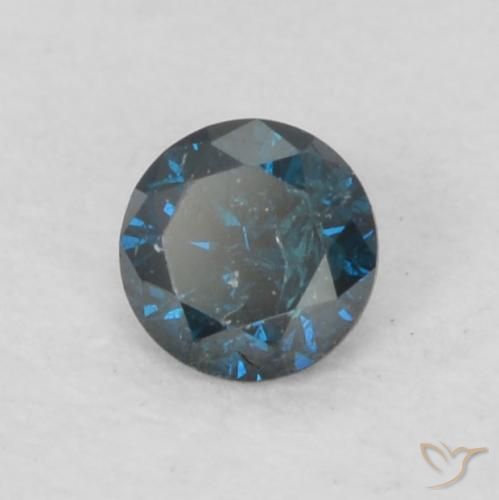 Diamante Azul natural de 0.07 ct, Redondo, VS-SI