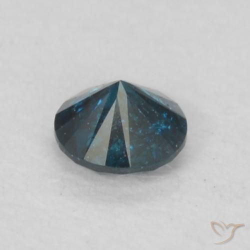 Diamante Azul natural de 0.07 ct, Redondo, VS-SI