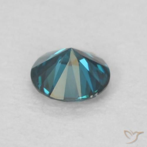 Diamante azul natural de 0,07 ct, corte redondo, VVS-VS