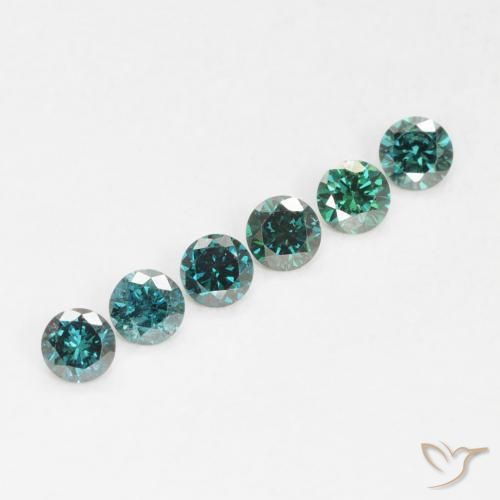 Diamante Verde natural de 0.05 ct, Redondo, VVS-VS