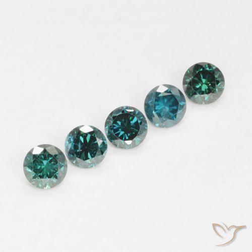 Diamante Verde natural de 0.05 ct, Redondo, VVS-VS