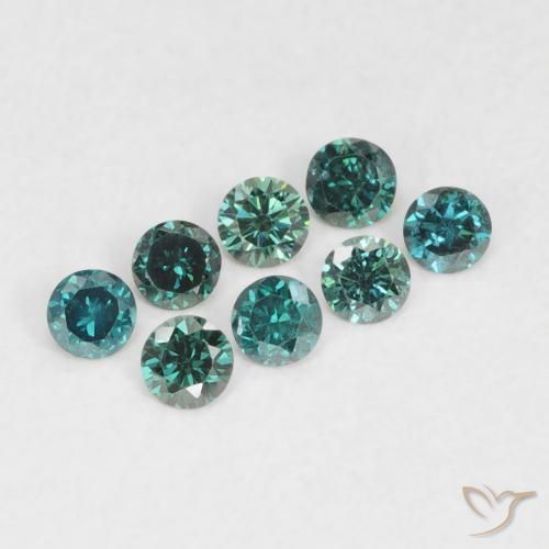 Diamante Verde natural de 0.03 ct, Redondo, VVS-VS