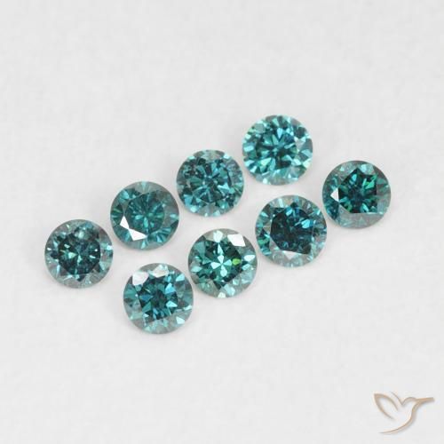 Diamante Verde natural de 0.03 ct, Redondo, VVS-VS