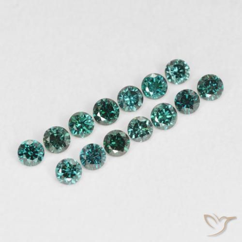 Diamante Verde natural de 0.03 ct, Redondo, VVS-VS