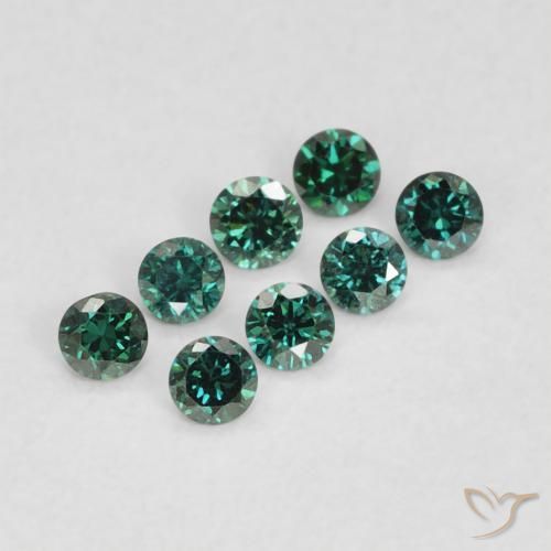 Diamante Verde natural de 0.02 ct, Redondo, VVS-VS