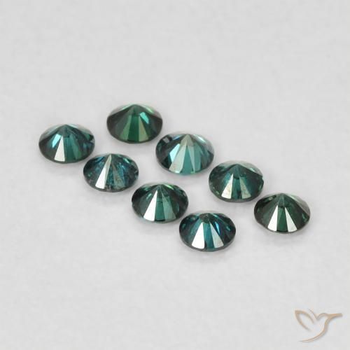 Diamante Verde natural de 0.02 ct, Redondo, VVS-VS