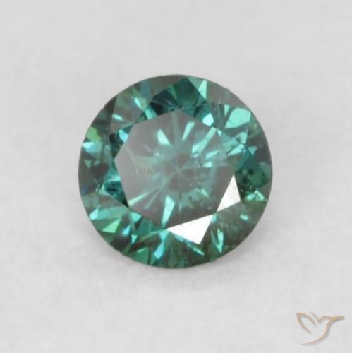 Diamante Verde natural de 0.08 ct, Redondo, VS