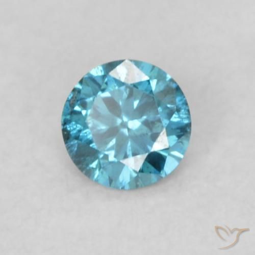 Diamante Azul natural de 0.06 ct, Redondo, VS