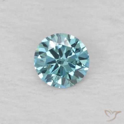 0.04ct Natural Azul Diamante, Redondo, VVS