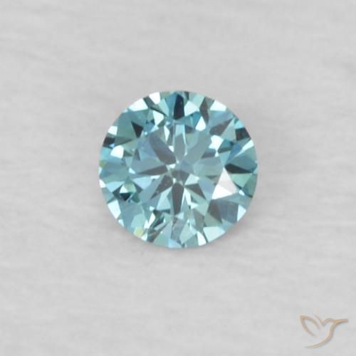 Diamante Azul natural de 0.04 ct, Redondo, VVS