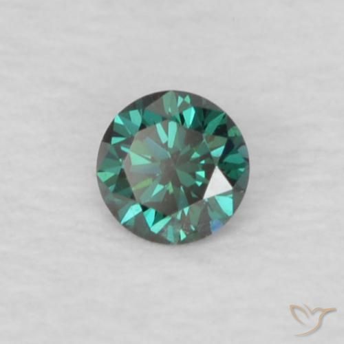 Diamante Verde natural de 0.03 ct, Redondo, VVS