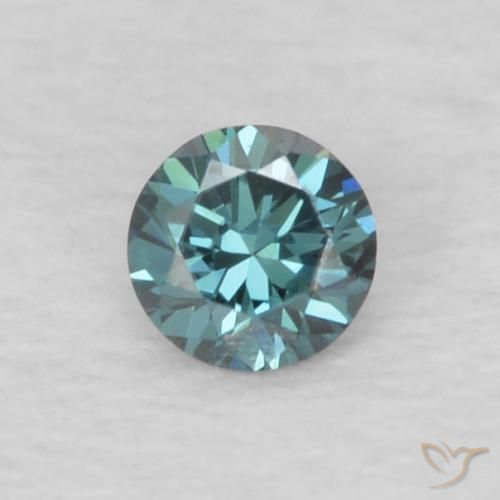 Diamante Azul natural de 0.05 ct, Redondo, VVS