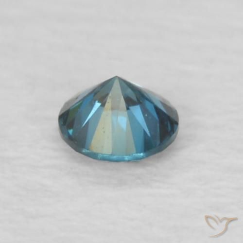 Diamante azul natural de 0,06 ct, corte redondo, VVS