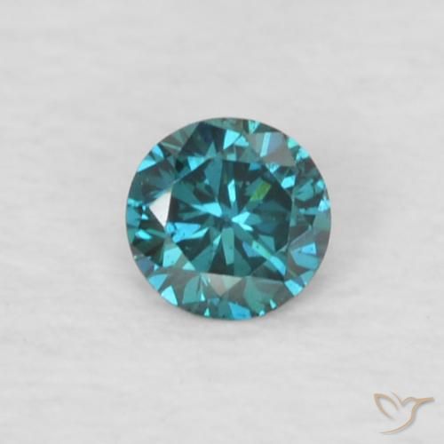 Diamante azul natural de 0,05 ct, corte redondo, VVS