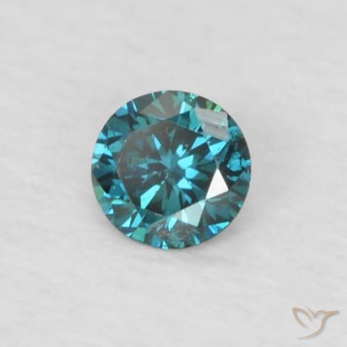 Diamante azul natural de 0,05 ct, corte redondo, VVS