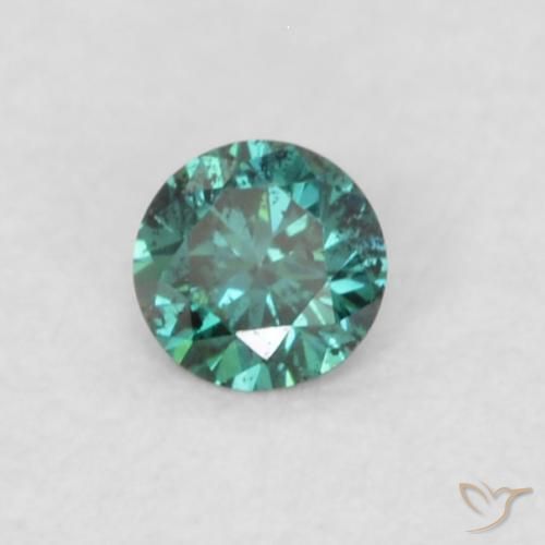 Diamante Verde natural de 0.03 ct, Redondo, VVS-VS