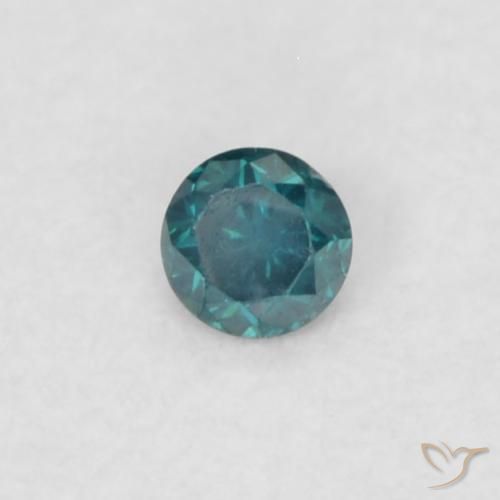 Diamante Verde natural de 0.03 ct, Redondo, VVS-VS