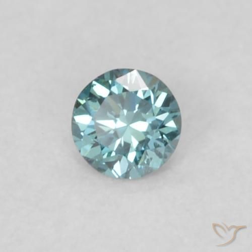 Diamante Azul natural de 0.04 ct, Redondo, VVS-VS
