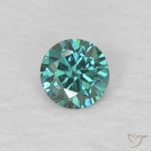 Diamante Verde natural de 0.05 ct, Corte Redondo, VVS