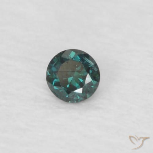Diamante Verde natural de 0.03 ct, Redondo, VVS-VS