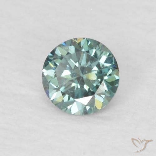 Diamante Verde natural de 0.06 ct, Redondo, VVS-VS