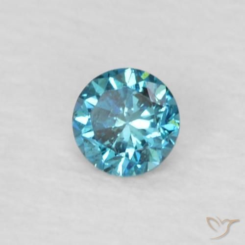 Diamante Azul natural de 0.05 ct, Corte Redondo, VVS-VS