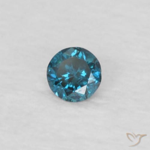 Diamante Azul natural de 0.03 ct, Redondo, VVS-VS