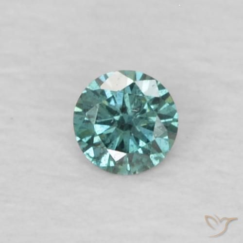 Diamante Verde natural de 0.03 ct, Redondo, VS